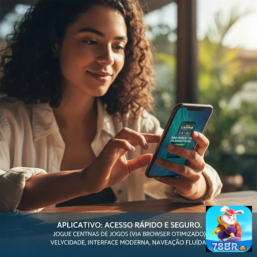 Jogador usando o aplicativo 78br em dispositivo móvel